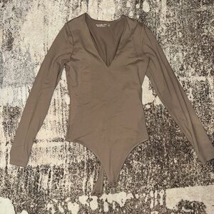 Abercrombie & Fitch Brown Long Sleeve Bodysuit